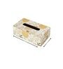 White Floral Printed Resin Tissue Box