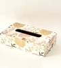 White Floral Printed Resin Tissue Box