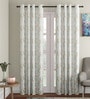 White Cotton Floral 9 Ft Light Filtering Eyelet 1 Piece Door Curtain