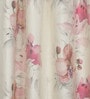 Off White Floral Jute 9 Ft Light Filtering Eyelet Door Curtain