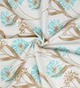 White Cotton Floral 9 Ft Light Filtering Eyelet 1 Piece Door Curtain