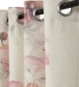 Off White Floral Jute 9 Ft Light Filtering Eyelet Door Curtain
