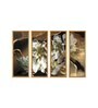 White Flowers Multicolour Canvas Framed Floral Art Panel Set of 4