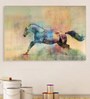 Horse In Multicolour Canvas Framed Art Print (33 x 21 Inches)