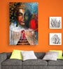 Buddha In White Canvas Framed Art Print (33 x 21 Inches)