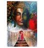 Buddha In White Canvas Framed Art Print (33 x 21 Inches)