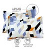 White Geometric 180 TC Microfiber 1 King Size Bedsheet With 2 Pillow Covers