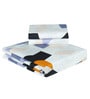 White Geometric 180 TC Microfiber Queen Size Bedsheet with 2 Pillow Covers