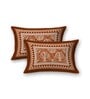 Brown Traditional 200 TC Cotton Double Queen Sized Bedsheet With 2 Pillow Covers