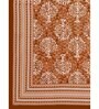 Brown Traditional 200 TC Cotton Double Queen Sized Bedsheet With 2 Pillow Covers