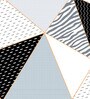 White Geometric 210 TC Microfiber King Sized Bed Sheets with 2 Pillow Covers