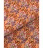 Orange Floral 300 TC Cotton Double King Sized Bedsheet With 2 Pillow Covers