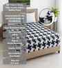 White Geometric 310 TC Cotton King Bedsheet with 2 Pillow Covers