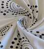 White Geometric 330 TC Cotton Double Queen Size Bedsheet With 2 Pillow Covers Monochrome Collection