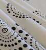 White Geometric 330 TC Cotton Double Queen Size Bedsheet With 2 Pillow Covers Monochrome Collection