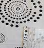 White Geometric 330 TC Cotton Double Queen Size Bedsheet With 2 Pillow Covers Monochrome Collection