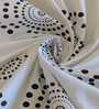 White Geometric 330 TC Cotton Single Bed Size Bedsheet With 1 Pillow Cover Monochrome Collection