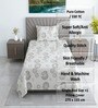 White Geometric 330 TC Cotton Single Bed Size Bedsheet With 1 Pillow Cover Monochrome Collection