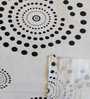 White Geometric 330 TC Cotton Single Bed Size Bedsheet With 1 Pillow Cover Monochrome Collection