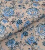 Blue Floral 400 Tc Cotton King Size Bedsheet With 2 Pillow Covers