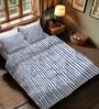 White Geometric 400 TC Cotton 4 Pieces Bedding Set Luxury Collection