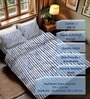 White Geometric 400 TC Cotton 4 Pieces Bedding Set Luxury Collection