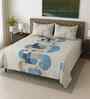 White Geometric 400 TC Cotton SuperKing Sized Double Bedsheet with 2 Pillow Covers Luxury Series Collection