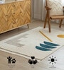 White Geometric Hand Tufted 5 Ft X 3 Ft  Dhurrie