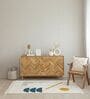 White Geometric Hand Tufted 5 Ft X 3 Ft  Dhurrie