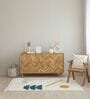 White Geometric Hand Tufted 6 Ft X 4 Ft  Dhurrie