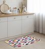 White Geometric Hand Woven 3 Ft X 2 Ft Dhurrie