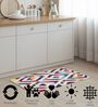 White Geometric Hand Woven 3 Ft X 2 Ft Dhurrie