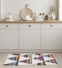 White Geometric Hand Woven 3 Ft X 2 Ft Dhurrie