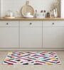 White Geometric Hand Woven 3 Ft X 2 Ft Dhurrie