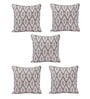 White Polyester Geometric 16x16 inches Cushion Cover (5Pc)