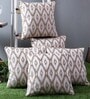White Polyester Geometric 16x16 inches Cushion Cover (5Pc)