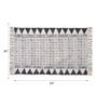 White Geometrical Cotton 36x54 Inches Hand Woven Dhurrie