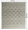 White Geometrical Pet 8X5 Feet Hand Woven Carpet