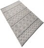 White Geometrical Pet 8X6 Feet Hand Woven Carpet