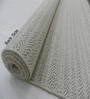 White Geometrical Viscose Hand Woven Carpet