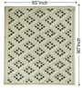 White Geometrical Wool Hand Tufted Carpet