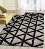 White Geometrical Wool 4 ft x 6 ft Hand Tufted Carpet