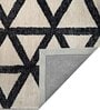 White Geometrical Wool 4 ft x 6 ft Hand Tufted Carpet