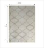 White Geometrical Wool 4 ft x 6 ft Hand Tufted Carpet