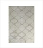 White Geometrical Wool 4 ft x 6 ft Hand Tufted Carpet