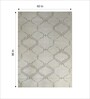 White Geometrical Wool 5 ft x 7 ft Hand Tufted Carpet