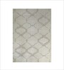 White Geometrical Wool 5 ft x 7 ft Hand Tufted Carpet