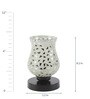 White Glass Shade Table Lamp with Black Base