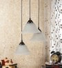 White Glass 3 Light Cluster Hanging Lamp