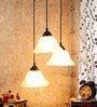 White Glass 3 Light Cluster Hanging Lamp